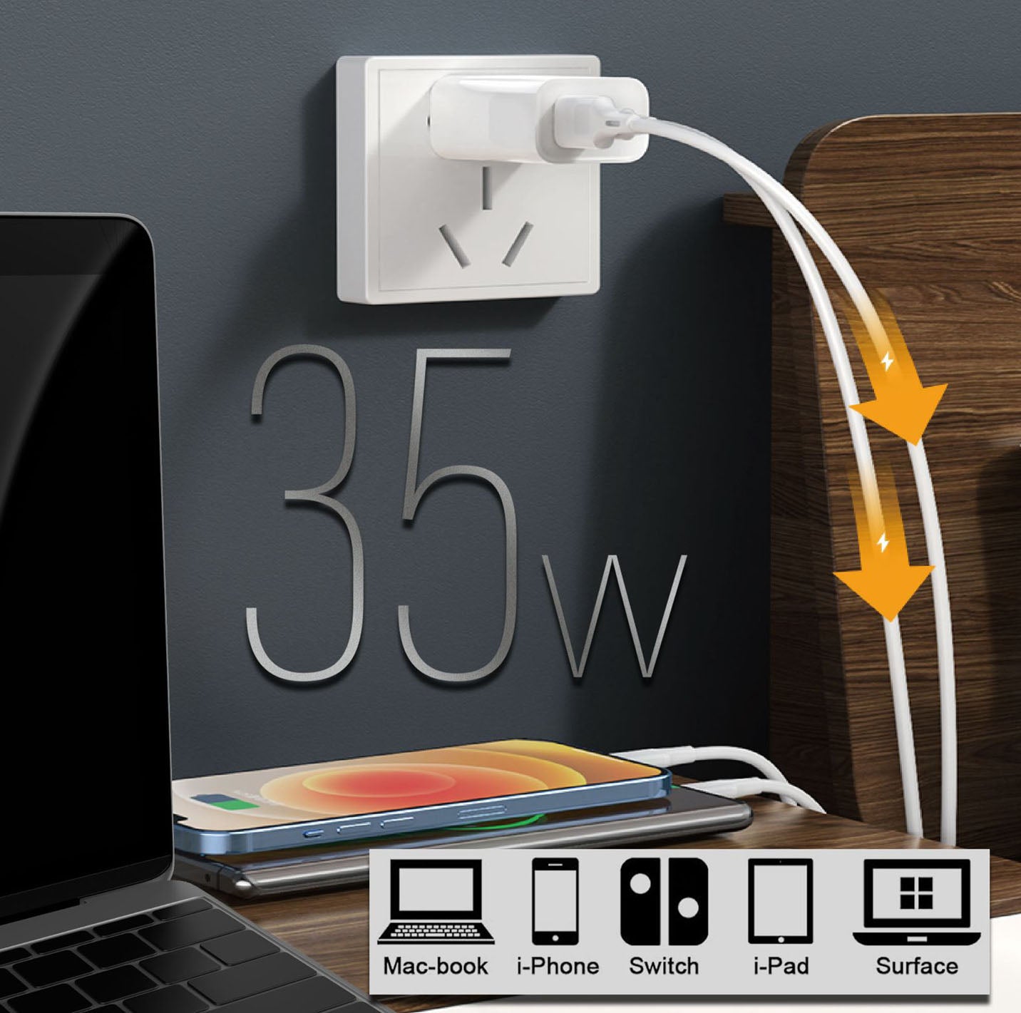 USB C auf USB C Ladekabel 60W 0,5m 1m 2m Ladegerät 35W für iPhone 15 16 Samsung