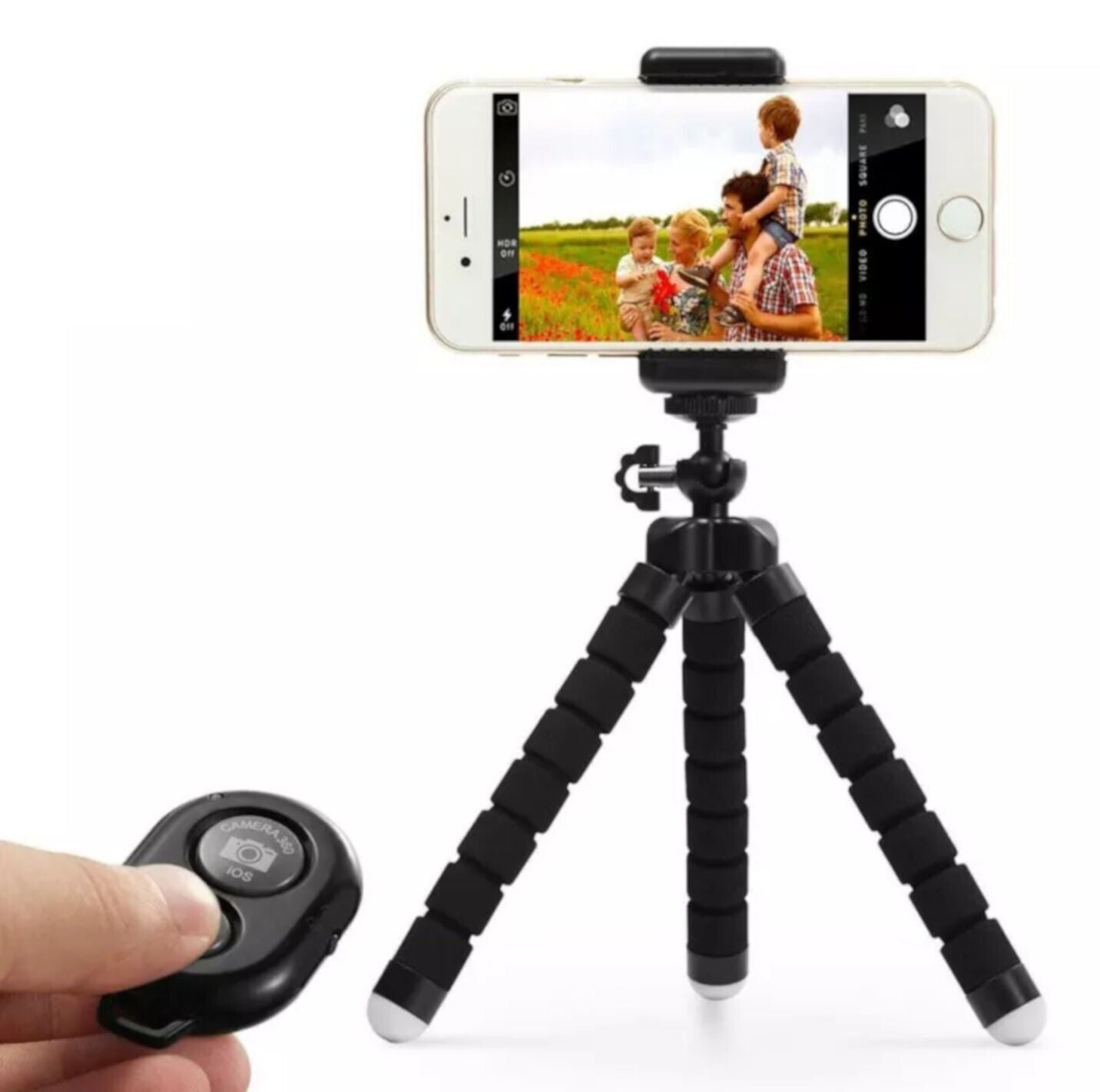 Handy Tablet Halterung Stativ Selfie Stick flexibel Bluetooth Dreibein Klemmen