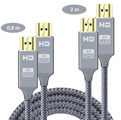 HDMI Kabel 4K UHD High-Speed HDMI 2.0 vergoldete Stecker Ethernet 0,9m 2m