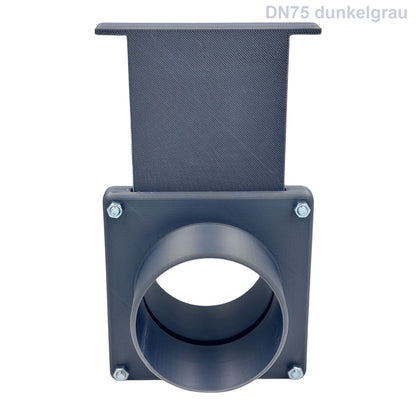 Blastgate Sperrschieber Absauganlage DN40 50 75 HT Rohr Werkstatt Magnet