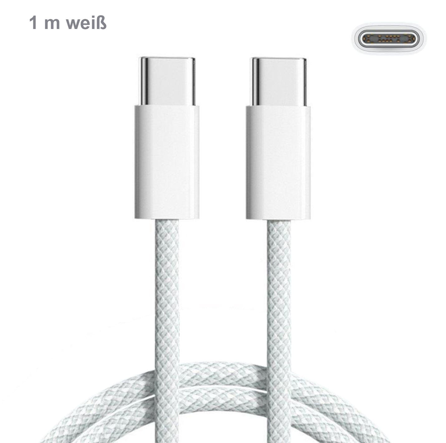 USB C auf USB C Ladekabel 60W 0,5m 1m 2m Ladegerät 35W für iPhone 15 16 Samsung