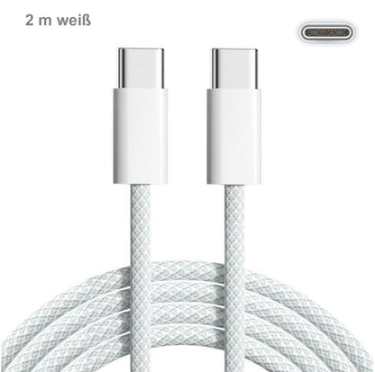 USB C auf USB C Ladekabel 60W 0,5m 1m 2m Ladegerät 35W für iPhone 15 16 Samsung