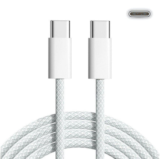 USB C zu USB C Ladekabel 60 W 5A 1m weiß schnell für iPhone 15 Samsung Xiaomi