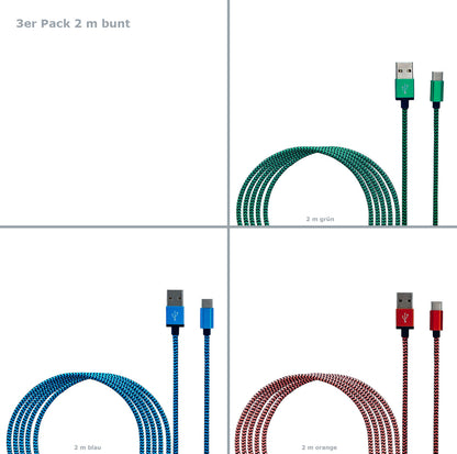 USB C Schnell Ladekabel Datenkabel Kabel 0,5m 1m 2m 3m Samsung Handy Tablet JUFD