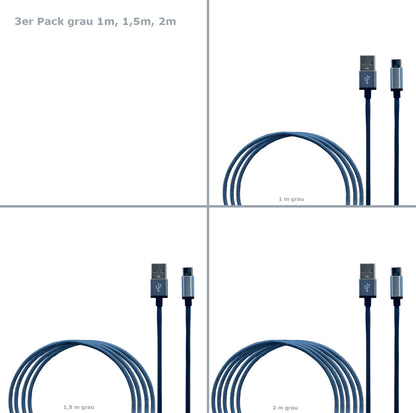 USB C Schnell Ladekabel Datenkabel Kabel 0,5m 1m 2m 3m Samsung Handy Tablet JUFD