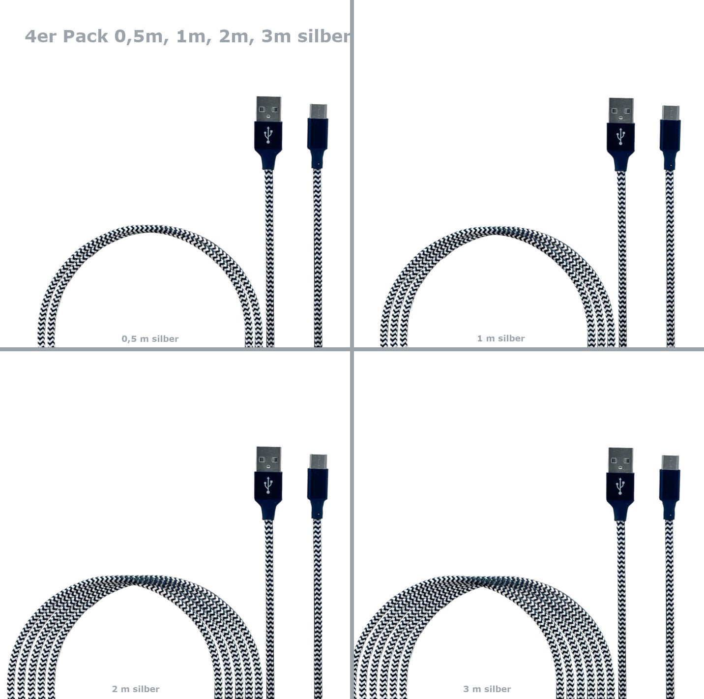 USB C Schnell Ladekabel Datenkabel Kabel 0,5m 1m 2m 3m Samsung Handy Tablet JUFD
