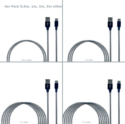 USB C Schnell Ladekabel Datenkabel Kabel 0,5m 1m 2m 3m Samsung Handy Tablet JUFD