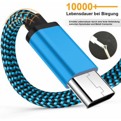 USB C Schnell Ladekabel Datenkabel Kabel 0,5m 1m 2m 3m Samsung Handy Tablet JUFD