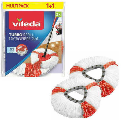 Vileda Ersatzmopp 2er Pack SuperMocio 3x Action Velour EasyWring & Clean