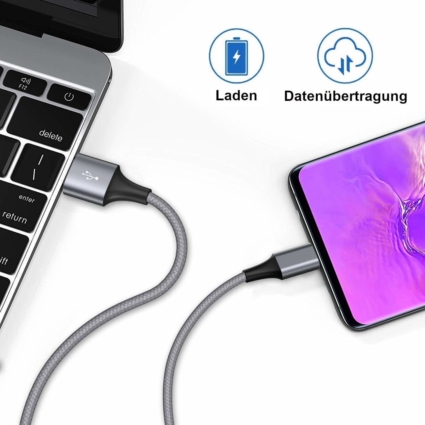 USB C Schnellladekabel 3A Datenkabel 0,3m 1m 2m 3m Samsung Huawei Xiaomi Handy