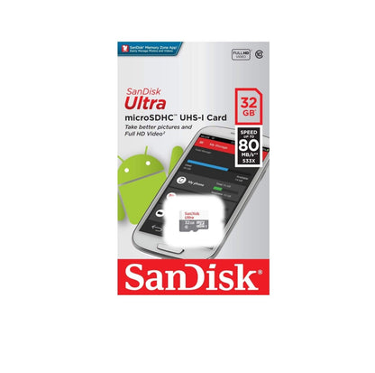 Micro SD Speicherkarte 32 GB SanDisk Ultra SDHC Memory Card 80 MB/s Class 10