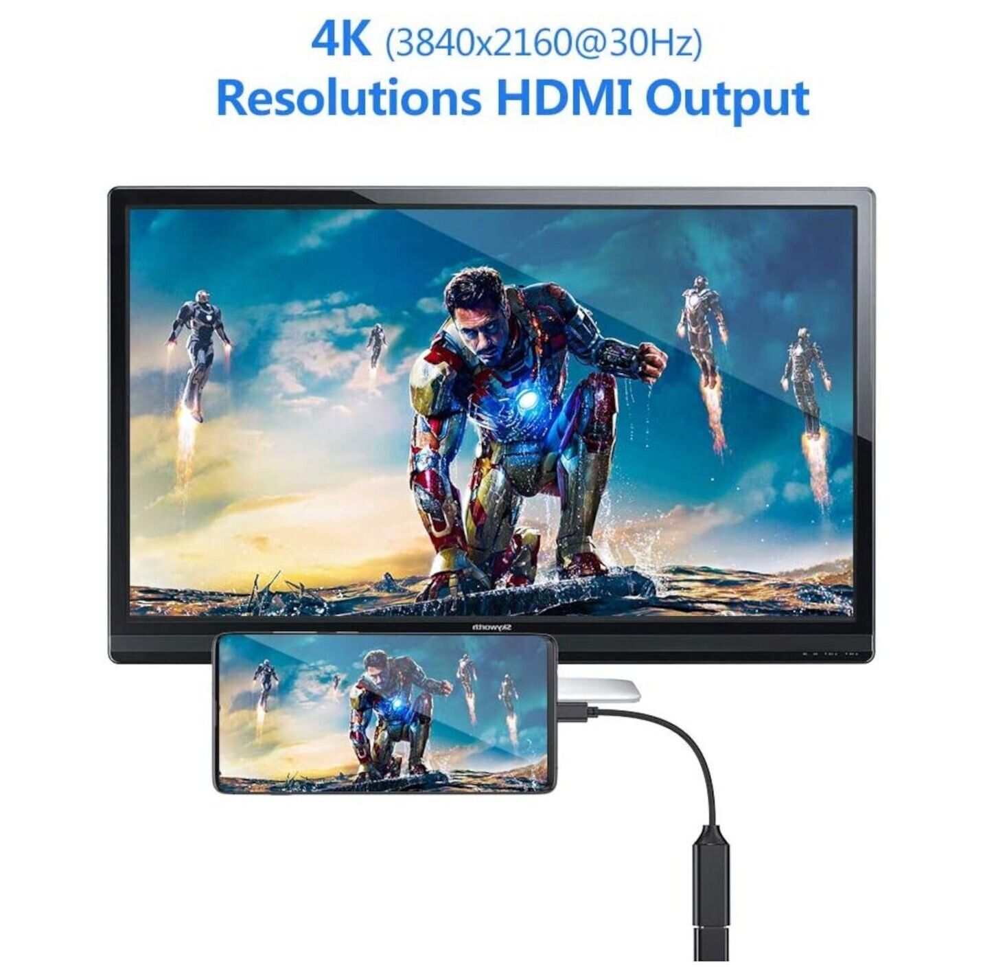 USB-C zu HDMI-Adapter 4K UDH Typ C auf HDMI Huawei Samsung Galaxy MacBook